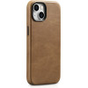 iCarer Oil Wax Premium Leather Case iPhone 14 Plus Magnetic Leather Case with MagSafe Brown - (WMI14220703-TN)