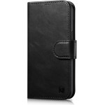 iCarer Oil Wax Wallet Case 2in1 Cover iPhone 14 Plus Anti-RFID Leather Flip Case Black - (WMI14220723-BK)