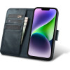 iCarer Oil Wax Wallet Case 2in1 Cover iPhone 14 Plus Anti-RFID Leather Flip Case Blue - (WMI14220723-BU)