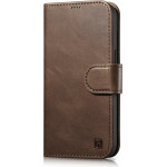 iCarer Oil Wax Wallet Case 2in1 Cover iPhone 14 Plus Anti-RFID Leather Flip Case Brown - (WMI14220723-BN)