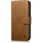 iCarer Oil Wax Wallet Case 2in1 Cover iPhone 14 Plus Anti-RFID Leather Flip Case Brown - (WMI14220723-TN)