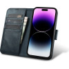 iCarer Oil Wax Wallet Case 2in1 Cover iPhone 14 Pro Anti-RFID Leather Flip Case Blue - (WMI14220722-BU)