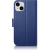 iCarer Wallet Case 2in1 Cover iPhone 14 Plus Anti-RFID Leather Flip Case Blue - (WMI14220727-BU)