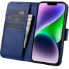 iCarer Wallet Case 2in1 Cover iPhone 14 Plus Anti-RFID Leather Flip Case Blue - (WMI14220727-BU)