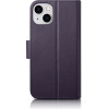 iCarer Wallet Case 2in1 Cover iPhone 14 Plus Anti-RFID Leather Flip Case Dark Purple - (WMI14220727-DP)