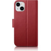 iCarer Wallet Case 2in1 Cover iPhone 14 Plus Anti-RFID Leather Flip Cover Red - (WMI14220727-RD)