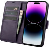 iCarer Wallet Case 2in1 Cover iPhone 14 Pro Anti-RFID Leather Flip Case Dark Purple - (WMI14220726-DP)