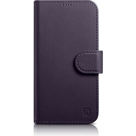 iCarer Wallet Case 2in1 Cover iPhone 14 Pro Anti-RFID Leather Flip Case Dark Purple - (WMI14220726-DP)