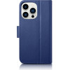 iCarer Wallet Case 2in1 Cover iPhone 14 Pro Max Leather Flip Case Anti-RFID Blue - (WMI14220728-BU)