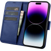 iCarer Wallet Case 2in1 Cover iPhone 14 Pro Max Leather Flip Case Anti-RFID Blue - (WMI14220728-BU)