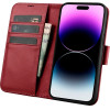 iCarer Wallet Case 2in1 Cover iPhone 14 Pro Max Leather Flip Cover Anti-RFID Red - (WMI14220728-RD)