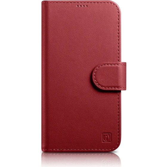 iCarer Wallet Case 2in1 iPhone 14 Leather Flip Case Anti-RFID Red - (WMI14220725-RD)
