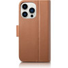 iCarer Wallet Case 2in1 iPhone 14 Pro Leather Flip Case Anti-RFID brown - (WMI14220726-BN)