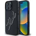 Karl Lagerfeld 3D Rubber Bicolor Signature Case for iPhone 16 Pro Max - Black - (KF002376-0)