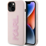 Karl Lagerfeld 3D Rubber Glitter Logo case for iPhone 15 Plus - pink - (KF001713-0)