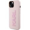 Karl Lagerfeld 3D Rubber Glitter Logo case for iPhone 15 Plus - pink - (KF001713-0)