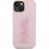 Karl Lagerfeld 3D Rubber Glitter Logo case for iPhone 15 Plus - pink - (KF001713-0)