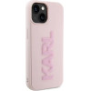 Karl Lagerfeld 3D Rubber Glitter Logo case for iPhone 15 Plus - pink - (KF001713-0)