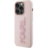 Karl Lagerfeld 3D Rubber Glitter Logo case for iPhone 15 Pro - pink - (KF001714-0)