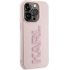 Karl Lagerfeld 3D Rubber Glitter Logo case for iPhone 15 Pro - pink - (KF001714-0)