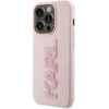 Karl Lagerfeld 3D Rubber Glitter Logo case for iPhone 15 Pro Max - pink - (KF001715-0)