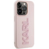 Karl Lagerfeld 3D Rubber Glitter Logo case for iPhone 15 Pro Max - pink - (KF001715-0)