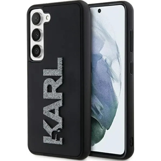 Karl Lagerfeld 3D Rubber Glitter Logo case for Samsung Galaxy S23+ - black - (KF001960-0)