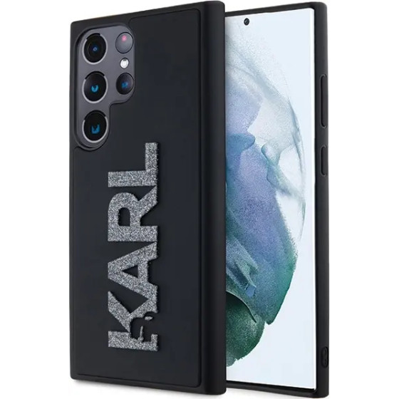 Karl Lagerfeld 3D Rubber Glitter Logo case for Samsung Galaxy S24 Ultra - black - (KF002032-0)
