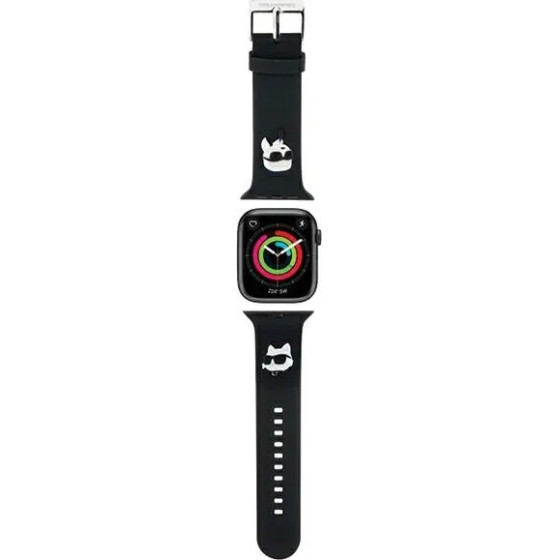Karl Lagerfeld 3D Rubber Karl&Choupette Heads strap for Apple Watch 42/44/45/49mm - black - (KF001845-0)