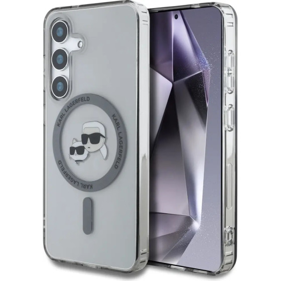 Karl Lagerfeld Button Karl & Choupette Heads Printed Logo MagSafe Samsung Galaxy S25 case black - (KF002468-0)