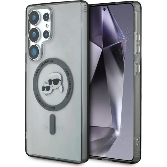 Karl Lagerfeld Button Karl & Choupette Heads Printed Logo MagSafe Samsung Galaxy S25 Ultra case black - (KF002470-0)