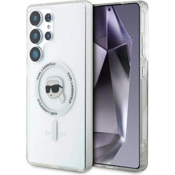Karl Lagerfeld Case Button Karl Head Printed Logo MagSafe Samsung Galaxy S25 Ultra white - (KF002476-0)