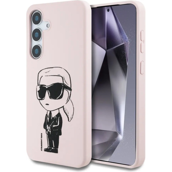 Karl Lagerfeld Case Silicone Graffiti Ikonik Printed Logo MagSafe Samsung Galaxy S25 pink - (KF002460-0)