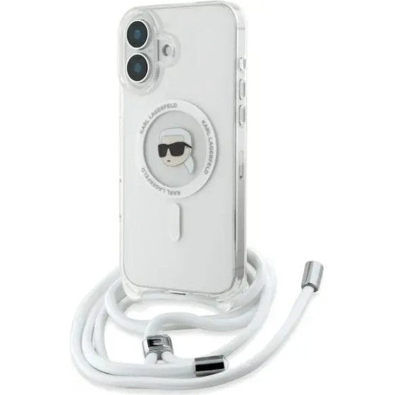 Karl Lagerfeld Crossbody IML Karl Head Magsafe Case for iPhone 16 - Clear - (KF002404-0)