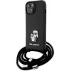 Karl Lagerfeld Crossbody Saffiano Metal Pin Karl & Choupette case for iPhone 15 - black - (KF001755-0)