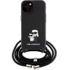 Karl Lagerfeld Crossbody Saffiano Metal Pin Karl & Choupette case for iPhone 15 - black - (KF001755-0)