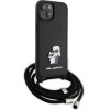 Karl Lagerfeld Crossbody Saffiano Metal Pin Karl & Choupette case for iPhone 15 - black - (KF001755-0)