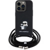 Karl Lagerfeld Crossbody Saffiano Metal Pin Karl & Choupette case for iPhone 15 Pro - black - (KF001757-0)