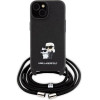 Karl Lagerfeld Crossbody Saffiano Metal Pin Karl & Choupette case for iPhone 15 Plus - black - (KF001756-0)