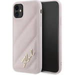 Karl Lagerfeld Diagonal Quilted Script case for iPhone 11 / Xr - pink - (KF002183-0)