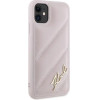 Karl Lagerfeld Diagonal Quilted Script case for iPhone 11 / Xr - pink - (KF002183-0)