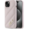 Karl Lagerfeld Diagonal Quilted Script case for iPhone 14 / 15 / 13 - pink - (KF002184-0)