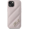 Karl Lagerfeld Diagonal Quilted Script case for iPhone 14 / 15 / 13 - pink - (KF002184-0)