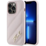 Karl Lagerfeld Diagonal Quilted Script case for iPhone 14 Pro - pink - (KF002185-0)