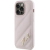 Karl Lagerfeld Diagonal Quilted Script case for iPhone 14 Pro - pink - (KF002185-0)