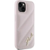 Karl Lagerfeld Diagonal Quilted Script case for iPhone 15 / 14 / 13 - pink - (KF002187-0)