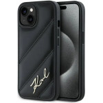Karl Lagerfeld Diagonal Quilted Script case for iPhone 15 Plus / 14 Plus - black - (KF002177-0)