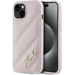 Karl Lagerfeld Diagonal Quilted Script case for iPhone 15 Plus / 14 Plus - pink - (KF002188-0)