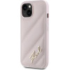 Karl Lagerfeld Diagonal Quilted Script case for iPhone 15 Plus / 14 Plus - pink - (KF002188-0)