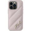 Karl Lagerfeld Diagonal Quilted Script case for iPhone 15 Pro - pink - (KF002189-0)